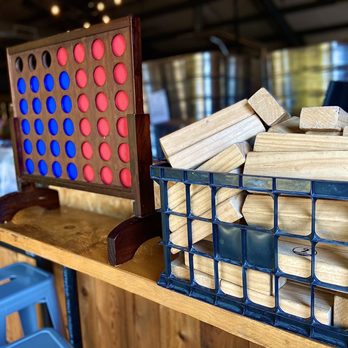 Summer Fox Brewing - a blue crate with wooden pieces - Brewpubs Near Me - Fresno, California Summer Fox Brewing - a blue crate with wooden pieces - Brewpubs Near Me - Fresno, California
