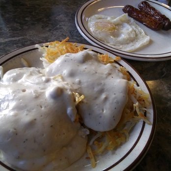 Ruby's Cafe - 1/2 order biscuits & sausage gravy with geriatric sausage. - Diners Near Me - Missoula, Montana