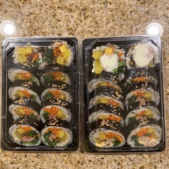 Kimbap Plus - Ham (left) and Tuna (right) - Korean Near Me - Honolulu, Hawaii