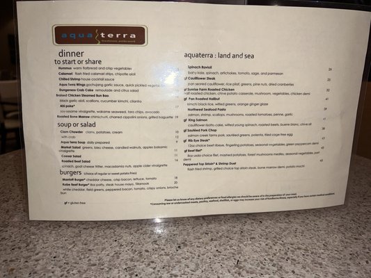 Menu photo 4 Aqua Terra Seattle, WA