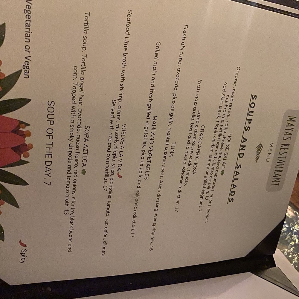 Mayas - Menu 1/2023 - Latin American Near Me - New Orleans, Louisiana