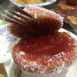 Navarro Bakery - Yoyo de fresa. Not sure if it's all white bread, but it has coconut flakes and strawberry jam inside.  Yummmmyyyy.