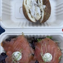 Black Pepper Parmesan Bagel with Black Garlic Cream Cheese