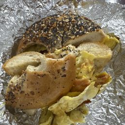 Bacon egg and cheese everything bagel