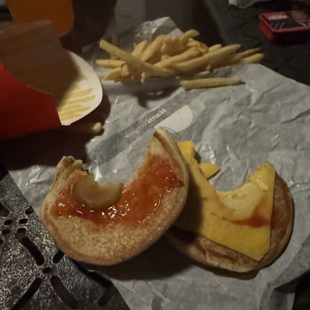 McDonald's - You had one job McDonald's worker. Just wanted a cheeseburger, Which you provided minus the burger. - Fast Food Near Me - Oviedo, Florida
