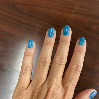 Tips & Toes Nail Salon - My pretty gel mani!! This picture doesn't do it justice. There's the prettiest iridescent glitter over the main color. - Nail Salons Near Me - Mesa, Arizona