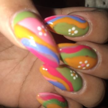 IPerfect Nails & Spa - 60's style spring nails - Nail Salons Near Me - Stanton, California