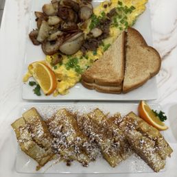 Cheese Steak Omelet and French Toast Cheese Steak Omelet and French Toast
