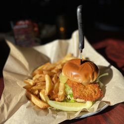 Farrar's Bistro - Fried chicken sandwich with hand cut french fries
