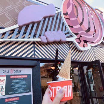 Salt & Straw - single scoop in a cup with a "party hat" sugar cone - Ice Cream & Frozen Yogurt Near Me - Orlando, Florida Salt & Straw - single scoop in a cup with a "party hat" sugar cone - Ice Cream & Frozen Yogurt Near Me - Orlando, Florida