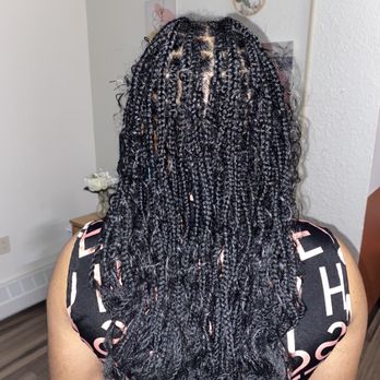 Pem the Braider - Brazilian Yarn Braids:

Jumbo $150
Large $200
Medium $250
Small $300 - Hair Stylists Near Me