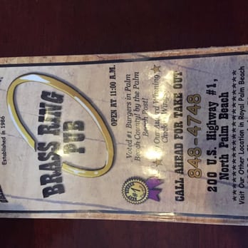 Brass Ring Pub - Menu cover - Pubs Near Me - North Palm Beach, Florida Brass Ring Pub - Menu cover - Pubs Near Me - North Palm Beach, Florida