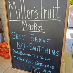 Miller's Fruit Market - Welcome sign