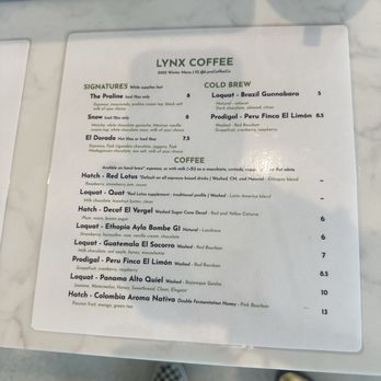 Lynx Coffee - Menu - Coffee & Tea Near Me - Sherman Oaks, California Lynx Coffee - Menu - Coffee & Tea Near Me - Sherman Oaks, California
