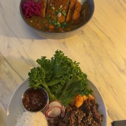 Pork Katsu Curry, Valentine's Day special bulgogi saam Pork Katsu Curry, Valentine's Day special bulgogi saam