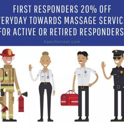 Apex Retreat - Emergency responders and active or retired military receive 20% off massage services.
