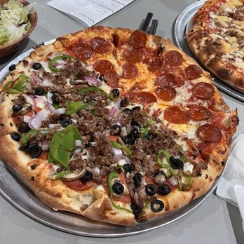 Warehouse Pizza - 1/2 pepperoni, 1/2 the Special Pizza - Pizza Near Me - La Verne, California