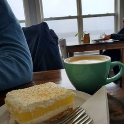 Bare Mountain Coffee House - Lemon bar and latte