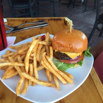 ROC's Firehouse Grille - My husband's main course: All American Burger on brioche bun - American Near Me - Palm Desert, California ROC's Firehouse Grille - My husband's main course: All American Burger on brioche bun - American Near Me - Palm Desert, California