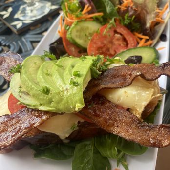 Wildflower Cafe - Double Creme Brie BLT Avocado Sandwich with house salad maple balsamic dressing - Breakfast & Brunch Near Me - Clearwater, Florida