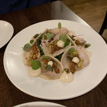 Uno Mas - Porchetta tonnato, beer pickled onions, crispy pig ears (€15) - Wine Bars Near Me - Dublin, D Uno Mas - Porchetta tonnato, beer pickled onions, crispy pig ears (€15) - Wine Bars Near Me - Dublin, D