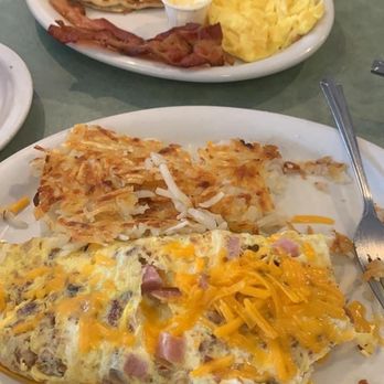 Mom's Place - Bacon, eggs and pancake and Wild Hog's scramble. - Diners Near Me - Tampa, Florida Mom's Place - Bacon, eggs and pancake and Wild Hog's scramble. - Diners Near Me - Tampa, Florida