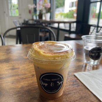 Drip & Sip - Ca Phe Trung  Traditional Vietnamese egg coffee.  A pre prepped yummy egg froth served chilled over Vietnamese (stringer) iced coffee. - Coffee & Tea Near Me - Tukwila, Washington