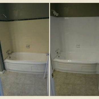 Precision Refinishing - A before and after picture of a bath/shower combo we refinished. Call us today for your free quote! - Damage Restoration Near Me - Sacramento, California Precision Refinishing - A before and after picture of a bath/shower combo we refinished. Call us today for your free quote! - Damage Restoration Near Me - Sacramento, California