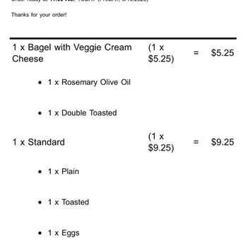 Spread Bagelry - Receipt of what I ordered - Coffee & Tea Near Me - Bryn Mawr, Pennsylvania Spread Bagelry - Receipt of what I ordered - Coffee & Tea Near Me - Bryn Mawr, Pennsylvania