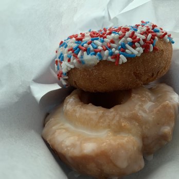 Dulcet Gourmet - Cake with frosting and sprinkles & an old fashioned glazed. - Donuts Near Me - West Hills, California