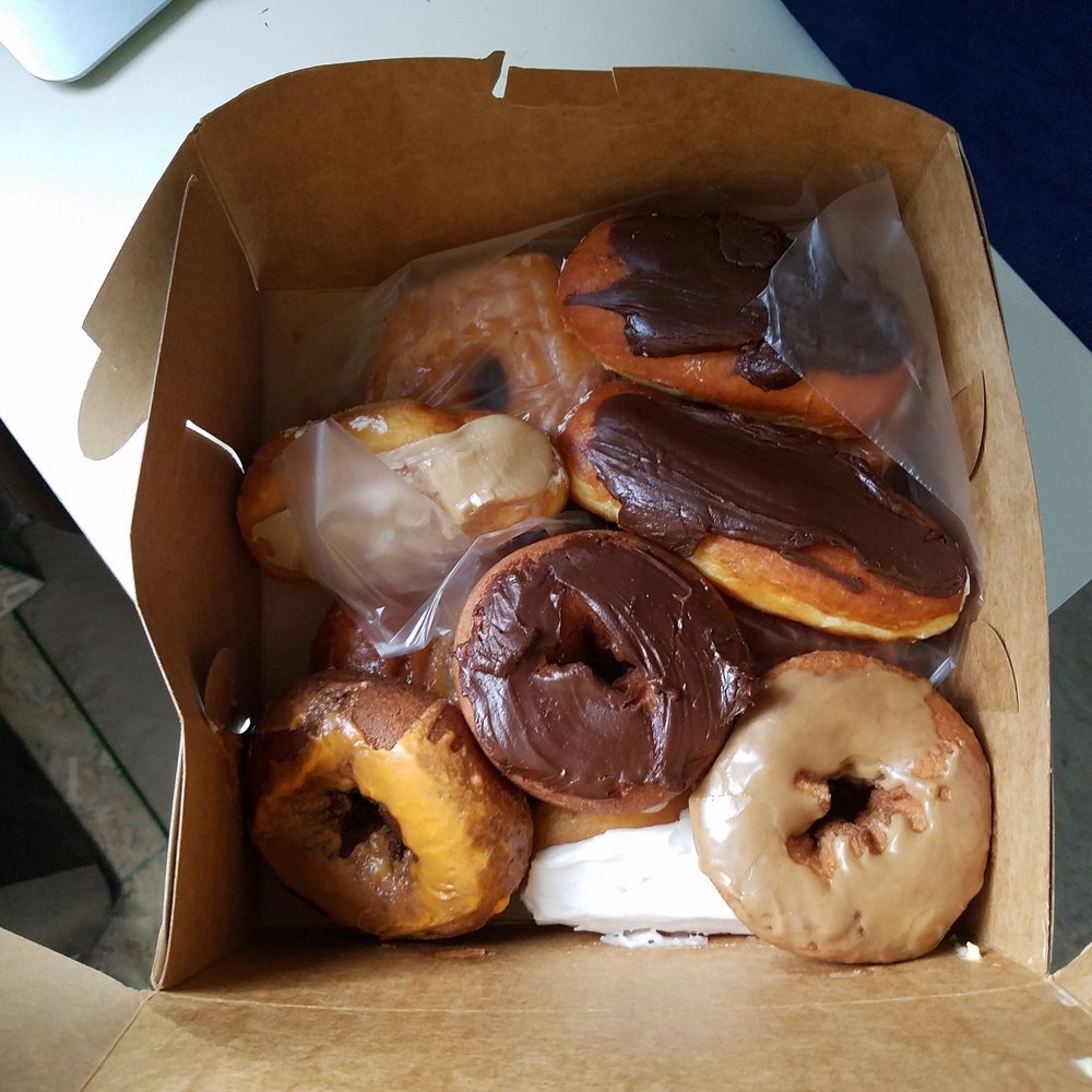 a box of assorted donuts a box of assorted donuts