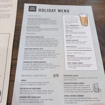First Watch - Holiday menu - Breakfast & Brunch Near Me - Wellington, Florida