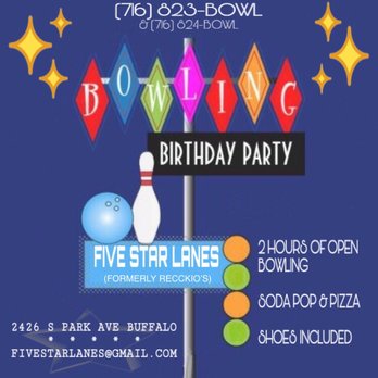 Five Star Lanes - Please call or email us to book a Birthday Party - Bowling Near Me - Buffalo, New York