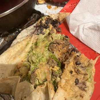 Burrito Brothers - Surf & Turf, took 3 bites, no shrimp and 2 small pieces of carne. - Breakfast & Brunch Near Me - Huntington Beach, California