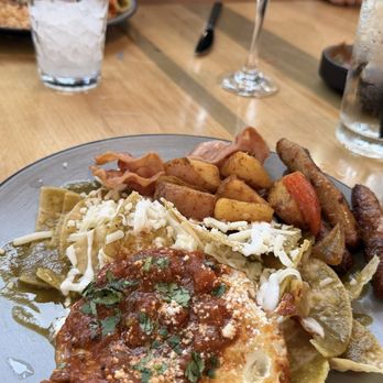 Flecha Cantina - Huevos rancheros, chilaquiles, house potatoes, and some not so good sausages - Mexican Near Me - Huntington Beach, California Flecha Cantina - Huevos rancheros, chilaquiles, house potatoes, and some not so good sausages - Mexican Near Me - Huntington Beach, California