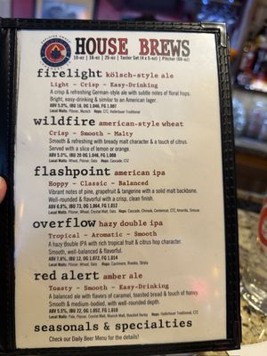 Menu photo 1 Pumphouse Brewery Longmont, CO Menu photo 1 Pumphouse Brewery Longmont, CO