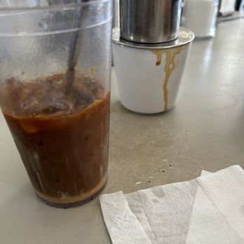 Pho 75 - Black Drip - Pot Coffee with Ice and Condensed Milk - Vietnamese Near Me - Hyattsville, Maryland