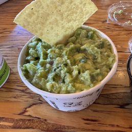 Great Guac. Fresh !!! .  And queso was tasty and hot.