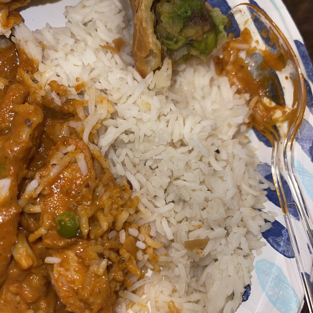 Butter chicken with Basmati Rice and Butter Naan Butter chicken with Basmati Rice and Butter Naan