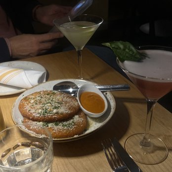Ospi Venice - Crispy Provolone, Hot Girl Summer cocktail, Jame martini - Italian Near Me - Venice, California