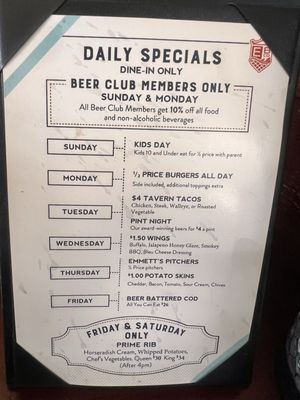 Menu photo 1 Emmett's Brewing Co West Dundee, IL