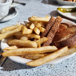 Athenian Diner III - Toasted Cheese tomato sandwich and fries.