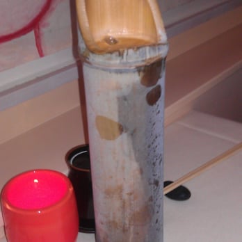 Nishino - A very cool bamboo sake pitcher - literally! - Sushi Bars Near Me - Seattle, Washington