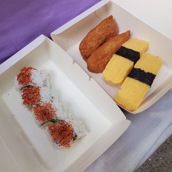 Genki Sushi - Spicy Cali roll, inari, tamago - Japanese Near Me - Aiea, Hawaii