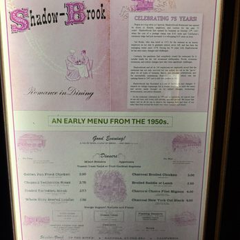 Shadowbrook - Historical menu - American Near Me - Capitola, California