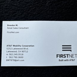 Customer service representative card Customer service representative card