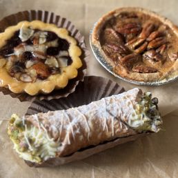 Blueberry Frangipane, Mini Pecan Pie, Pistachio Cannoli Blueberry Frangipane, Mini Pecan Pie, Pistachio Cannoli