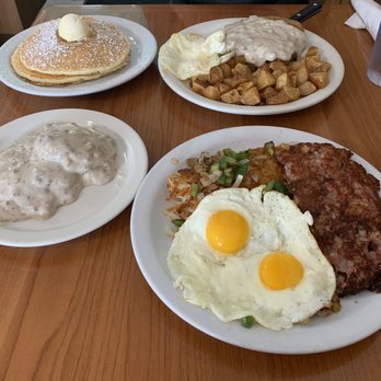Pop's Cafe - Corn beef hash with Irish hash browns and biscuits/ gravy Chicken fried steak with pancakes - Breakfast & Brunch Near Me - Downey, California Pop's Cafe - Corn beef hash with Irish hash browns and biscuits/ gravy Chicken fried steak with pancakes - Breakfast & Brunch Near Me - Downey, California