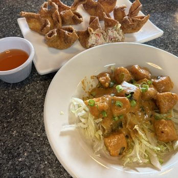 Far East Fusion - A.7 Crab Rangoon 6pcs (top) Asian Salmon Bites (bottom) - Asian Fusion Near Me - Palm Coast, Florida Far East Fusion - A.7 Crab Rangoon 6pcs (top) Asian Salmon Bites (bottom) - Asian Fusion Near Me - Palm Coast, Florida