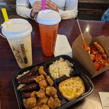 Cuckoo's Cafe - Spicy Sausage Bento Box, Hawaiian Chicken Nuggets, Mango Milk Tea, Strawberry Tea - Taiwanese Near Me - Doraville, Georgia